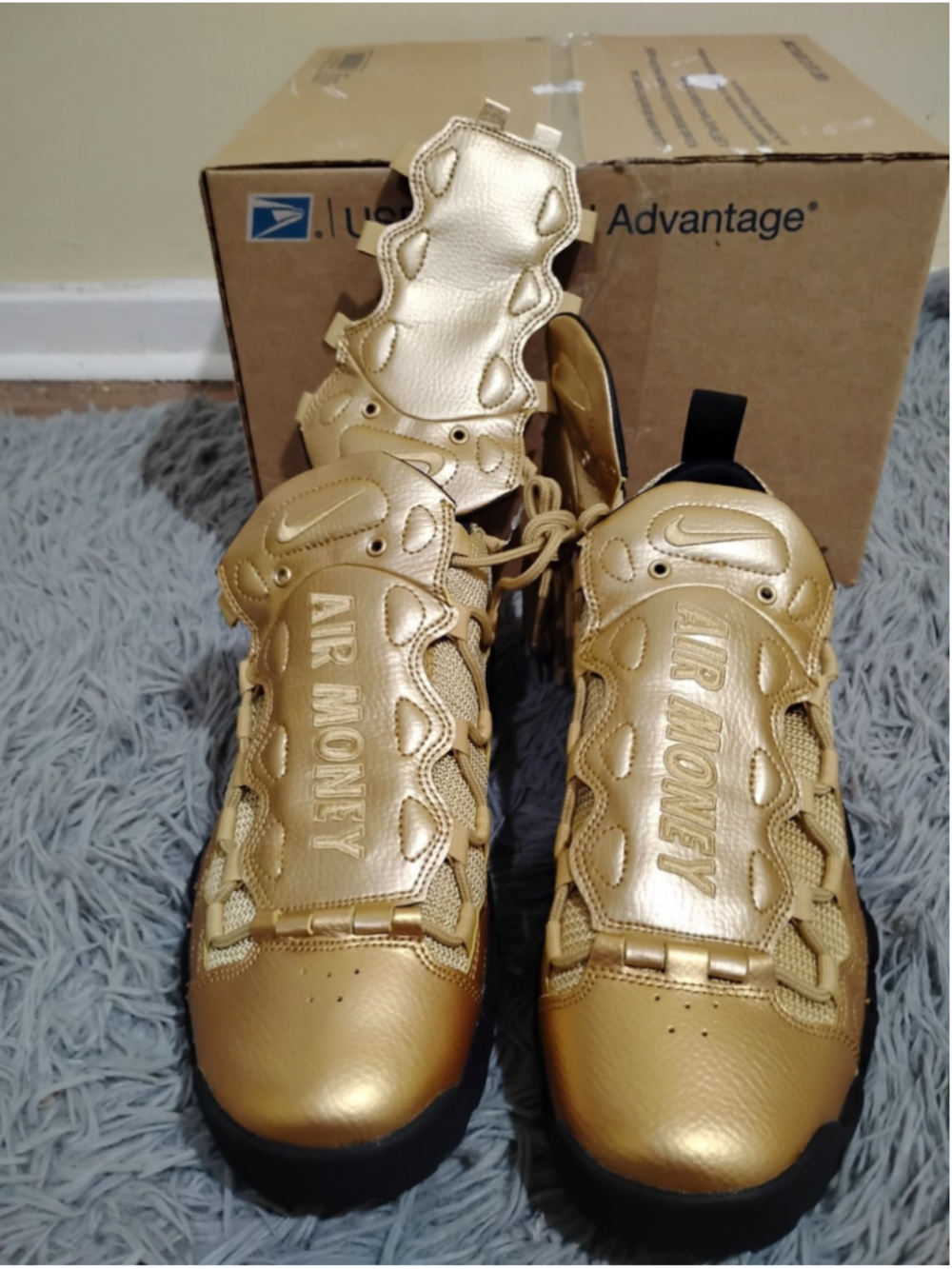 Nike Air More Money Metallic Gold 2018 Men Size 8 Sneakers - AJ2998-700 - Picture 3 of 12